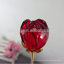 Made in China qualidade superior vermelho cristal rosa flor